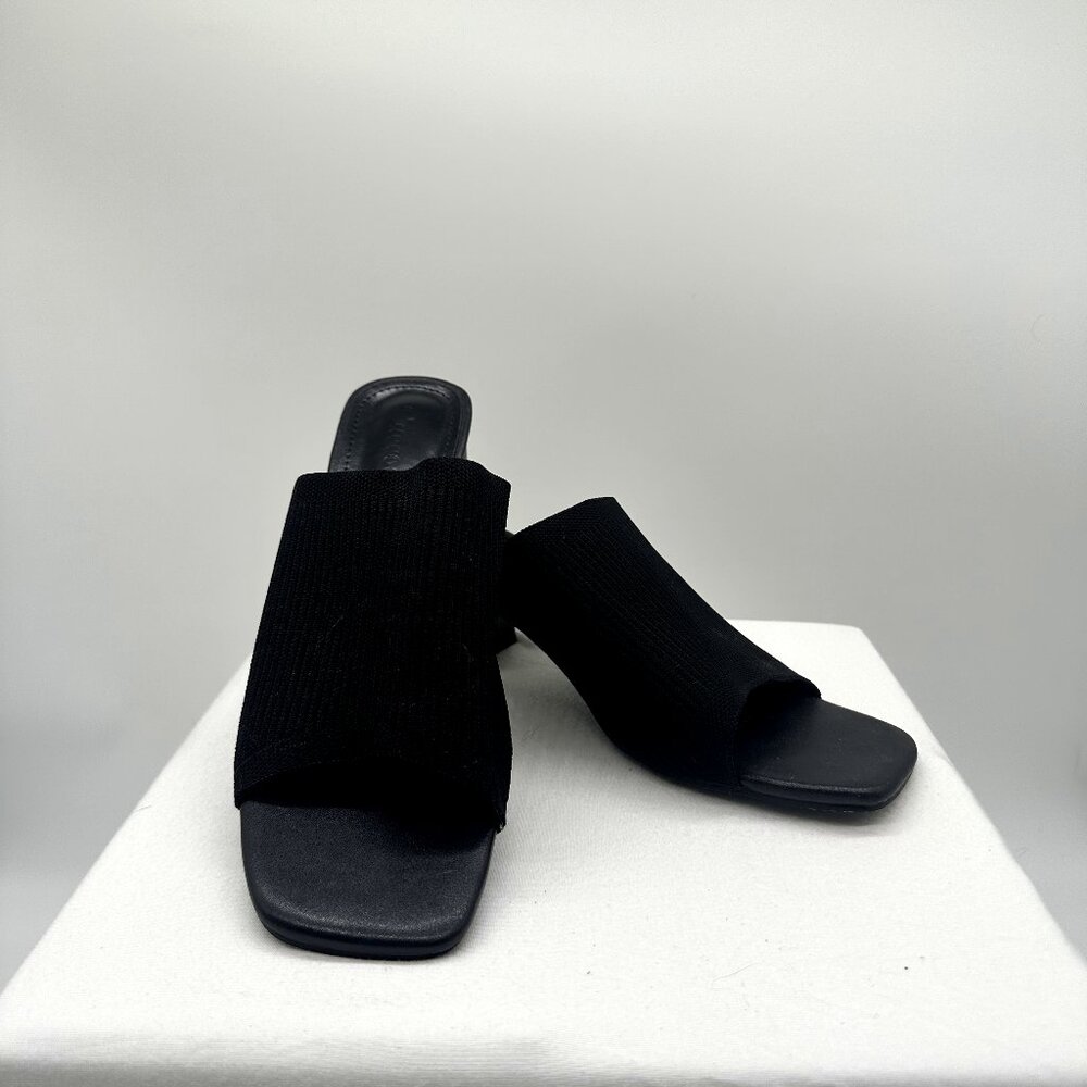 CUCOO Black Knit Chunky Heels Women's 10